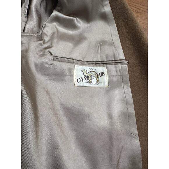 VTG 70s Hunt Valley Camel Hair Sport Coat 46R 2 Button Luxury Blazer USA *READ - Picture 10 of 13